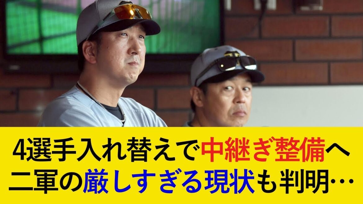 【入れ替え最新情報】4選手の入れ替えで中継ぎ陣のテコ入れへ!二軍中継ぎ陣の悲惨すぎる現状も判明…【阪神タイガース】 【入れ替え最新情報】4選手の入れ替えで中継ぎ陣のテコ入れへ!二軍中継ぎ陣の悲惨すぎる現状も判明...【阪神タイガース】