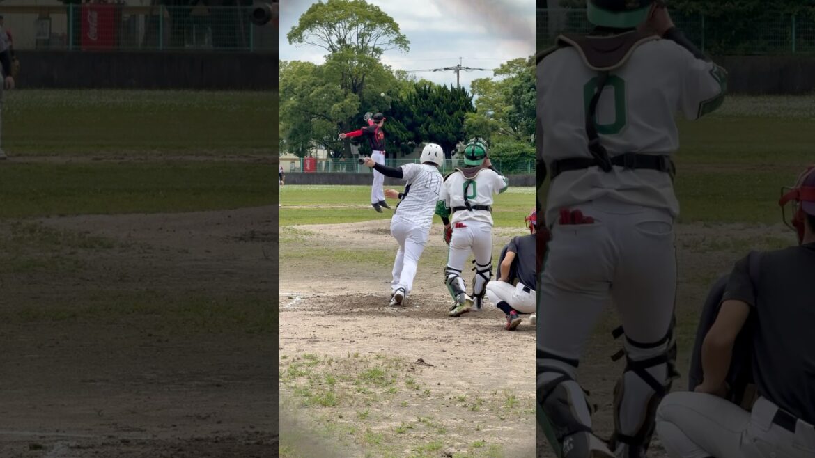 ジャンプ届かず⚾️ #草野球 #野球 #ピッチング