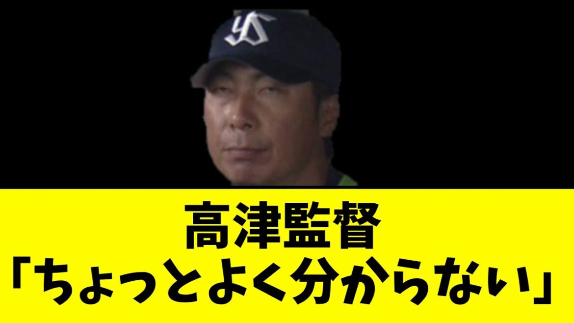 【悲報】ヤクルトスワローズ高津監督 「ちょっとよく分からない」