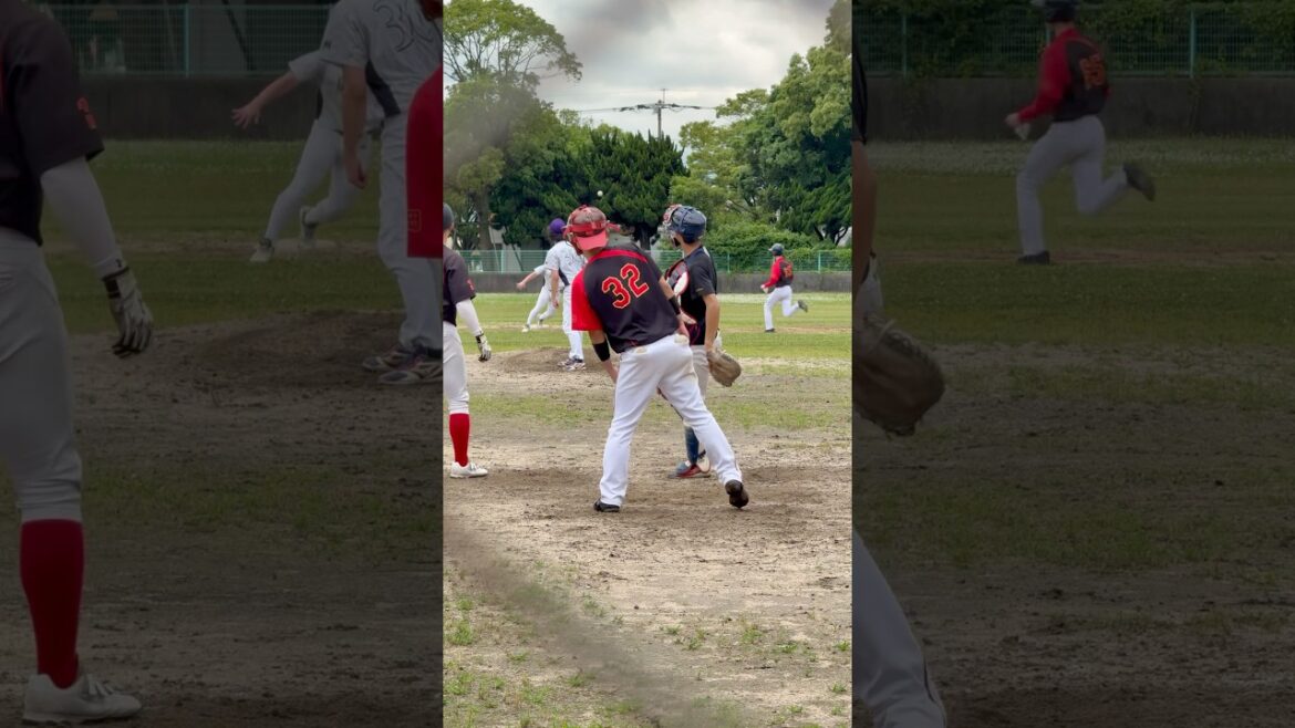 さりげなく盗塁するやつ⚾️笑 #草野球 #野球 #盗塁