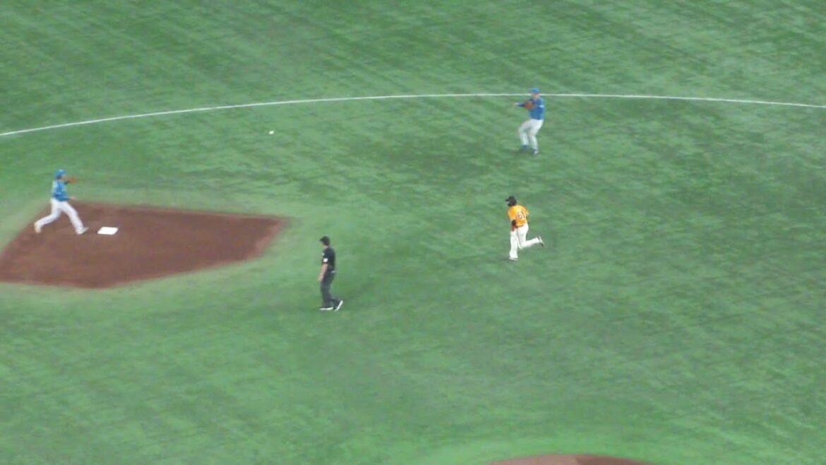 日本ハム 石井一成のキャッチによる、463のダブルプレー　巨人 vs 日本ハム　2025年6月17日(火)　東京ドーム交流戦