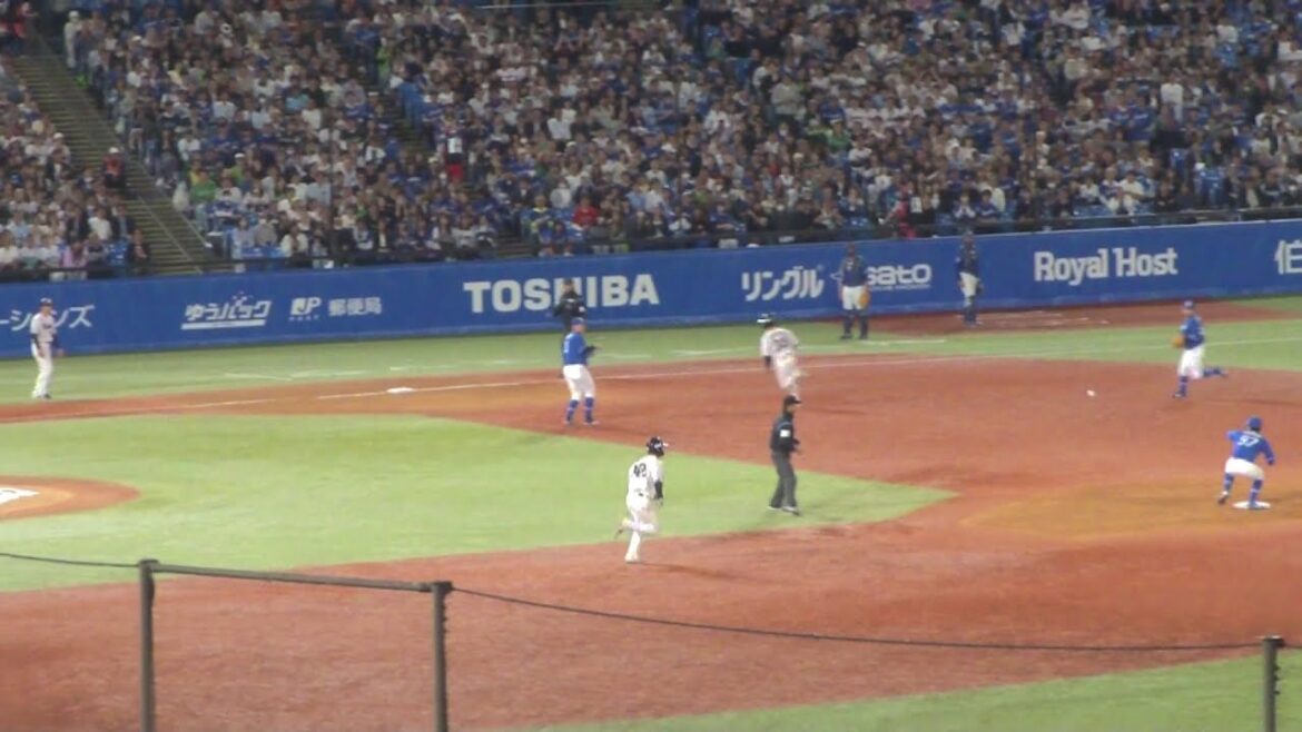 中日 高橋周平のキャッチによる、543のダブルプレー　ヤクルト vs 中日　2025年5月29日(木)　神宮球場