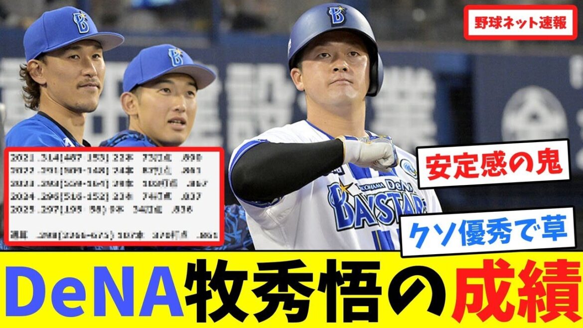 DeNA牧秀悟の成績【ネット反応集】 DeNA牧秀悟の成績【ネット反応集】