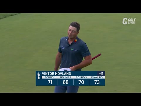 【全米OP25】ビクター・ホブランドは単独3位 17番では左足下がりの難しいライから見事に寄せてバーディ 【全米OP25】ビクター・ホブランドは単独3位 17番では左足下がりの難しいライから見事に寄せてバーディ