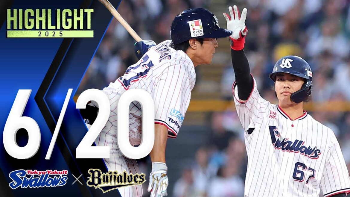 【スワローズ活躍シーン】伊藤琉偉選手、2点タイムリー含む2安打2打点＆山野辺翔選手、移籍後初ヒット・初打点　6月20日　東京ヤクルトスワローズvsオリックス・バファローズ（神宮球場）