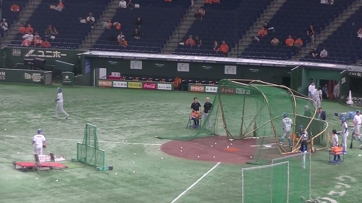 万波中正が東京ドームで打撃練習＜読売ジャイアンツ対 日本ハムファイターズ2025年6月17日＞
