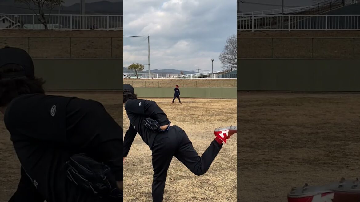 カープケムナ選手　自主トレキャッチボール