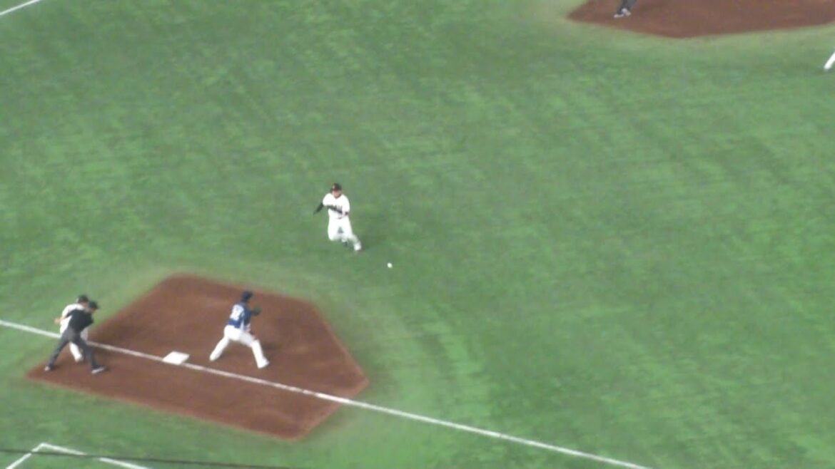 西武 長谷川信哉 ファインプレー　強肩でクロスプレーアウト　巨人 vs 西武　2025年6月22日(日)　東京ドーム交流戦