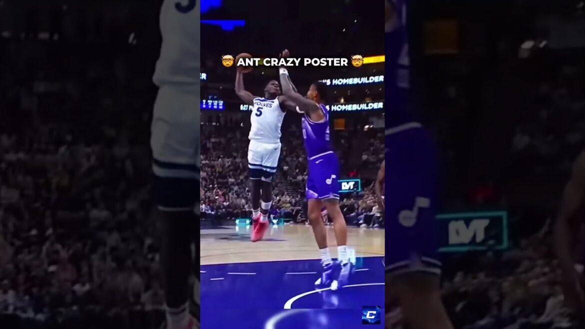 ANTHONY EDWARDS￼ CRAZY POSTER ON COLLINS 😱🐜 #shorts