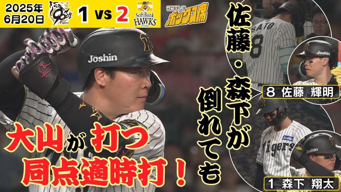 【森下佐藤の借りは大山が返す！】5番大山がここぞの場面で同点タイムリー！（2025年6月20日 阪神-ソフトバンク） #サンテレビボックス席