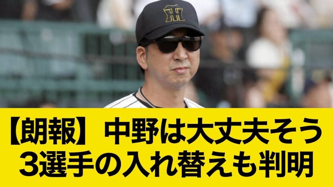 【入れ替え最新情報】頭部死球の中野は抹消されず！3選手の入れ替え判明で、ローテーションの大幅再編へ【阪神タイガース】