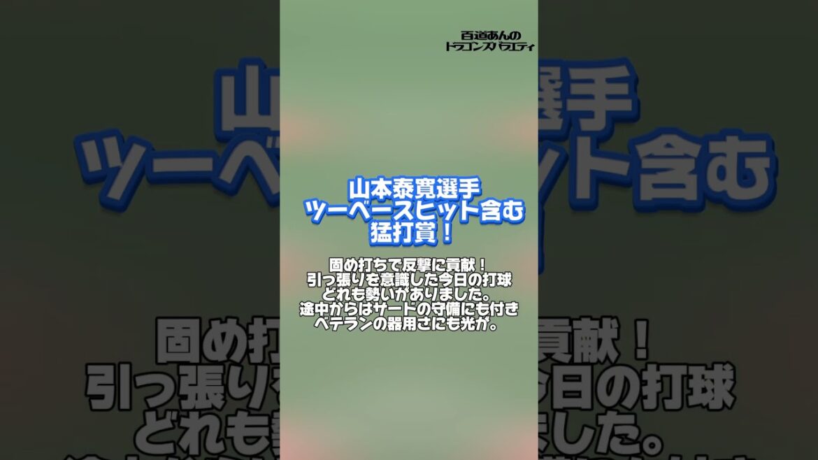 6/21 どらポジハイライト#dragons#中日ド　ラゴンズ#細川成也　選手#山本泰寛　選手#上林誠知　選手#どらポジ#どらポジハイライト