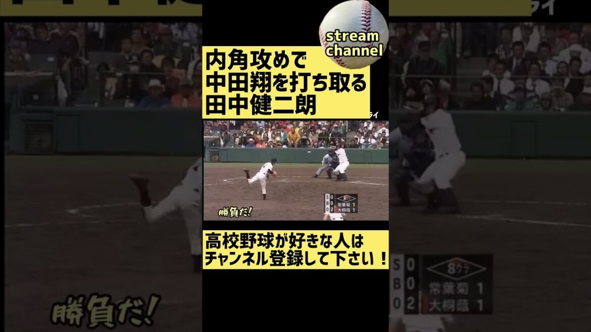 【常葉菊川】田中健二朗投手が大阪桐蔭の中田翔に対して内角攻めで打ち取る【高校野球】
