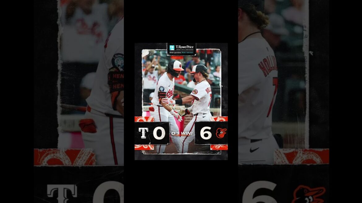 The Orioles Smoke the Rangers allow just 3 hits on this burning hot evening