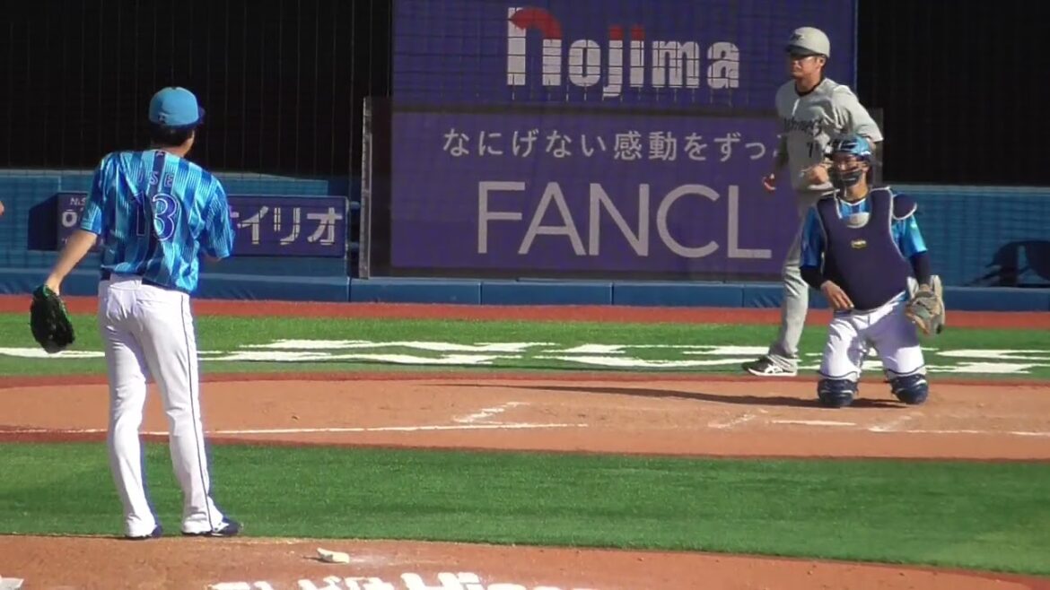2025年6月22日交流戦 千葉ロッテ戦・伊勢 大夢 投手の準備投球（ボールデッド中）