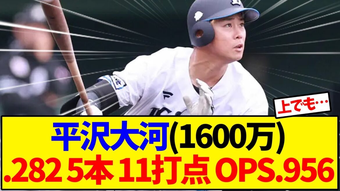 【西武】平沢大河(1600万) .282 5本 11打点 OPS.956【野球反応集】