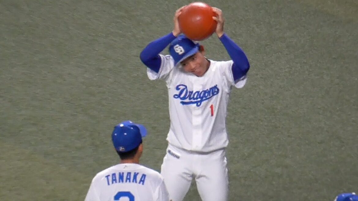 岡林勇希とゆかいな仲間たち  ボブルヘッドみたいになる  田中幹也とボール　中日ドラゴンズVSオリックス・バファローズ　2025/06/18