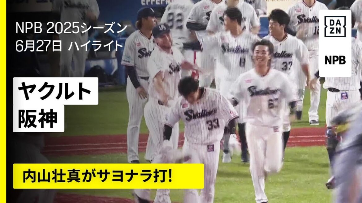 【東京ヤクルトスワローズ×阪神タイガース｜オスナが同点ホームラン、内山壮真がサヨナラ打｜ハイライト】2025年6月27日 プロ野球