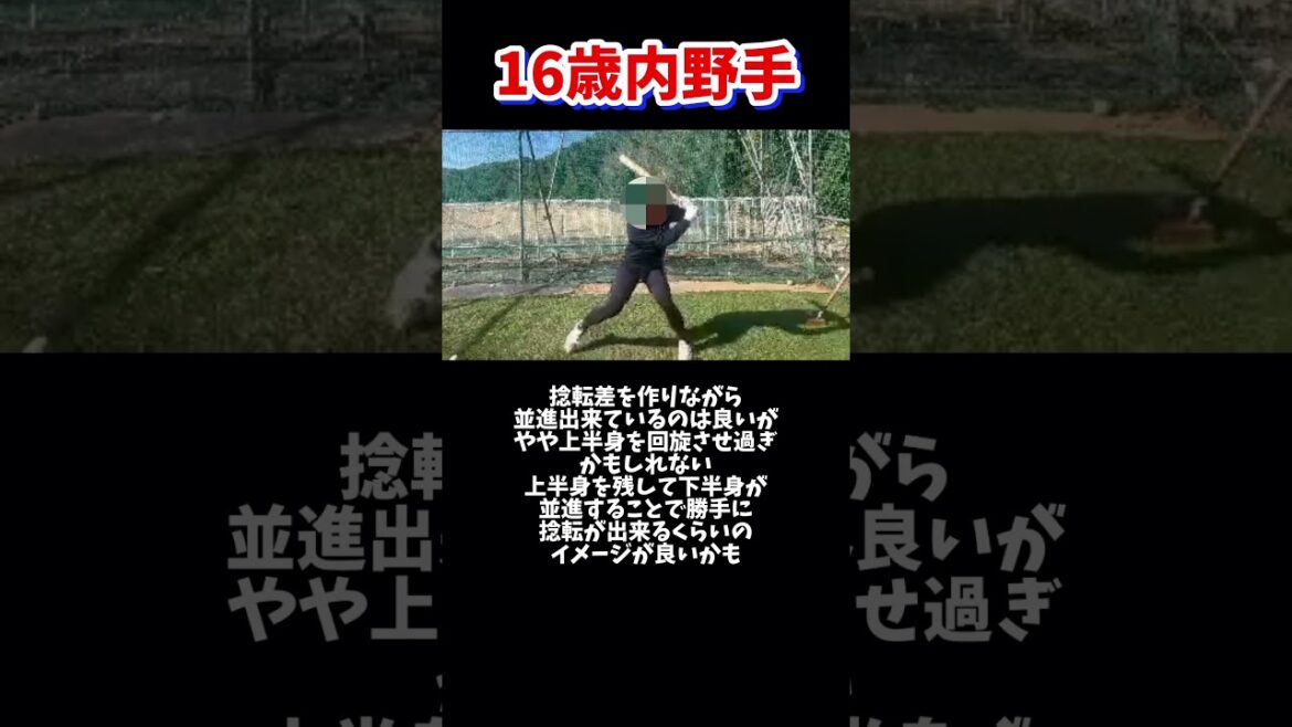 16歳内野手のバッティングフォーム解説#甲子園 #野球 #バッティングフォーム #高校野球 #打撃フォーム