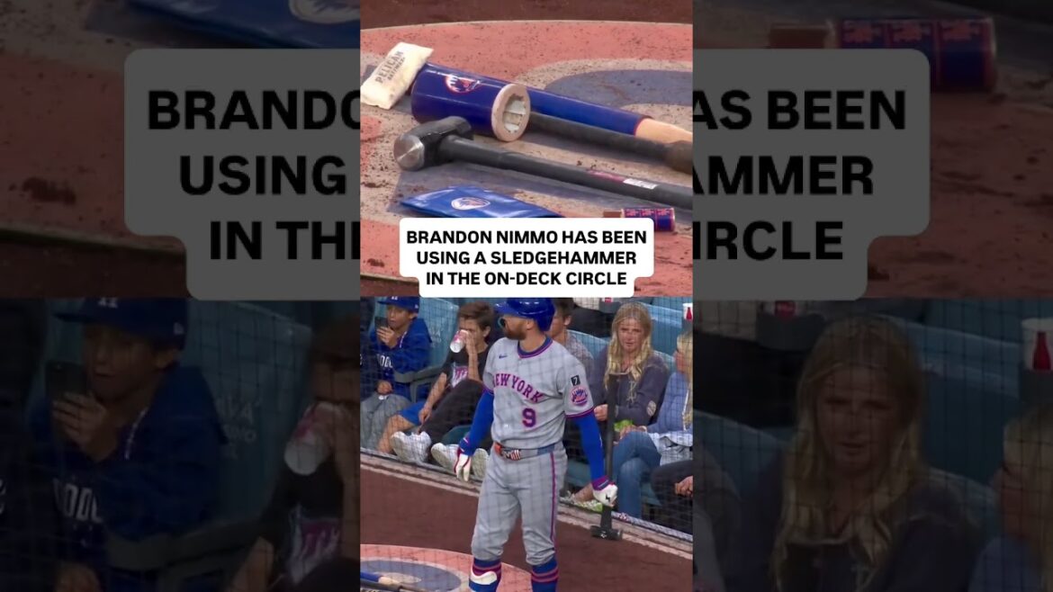 Brandon Nimmo warms up with a SLEDGEHAMMER?! π€π¨ #baseball #mets #what Brandon Nimmo warms up with a SLEDGEHAMMER?! π€π¨ #baseball #mets #what