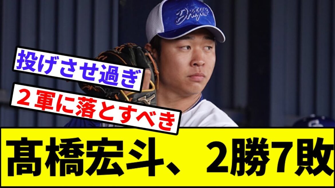 【悲報】髙橋宏斗、2勝7敗【なんJ反応】【なんG反応】【プロ野球反応集】【2chスレ】【5chスレ】【巨人】【阪神】【中日】【横浜ベイスターズ】【ヤクルト】【カープ】