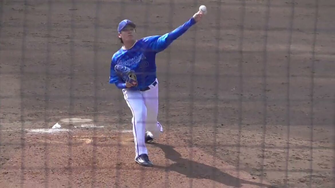 2025年6月29日 イースタンリーグ 北海道日本ハム戦・坂本 裕哉 投手の準備投球（ボールデッド中)