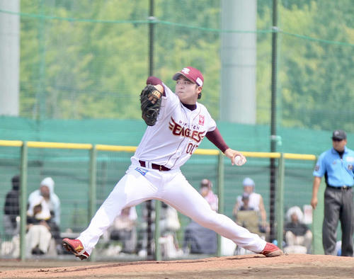 【楽天2軍】育成の王彦程が今季5勝目「良い結果を出し続ける」 – nikkansports.com 楽天対西武 先発し好投する楽天王(撮影・高橋香奈)