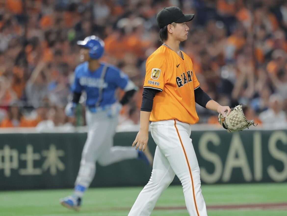 ２回無死一塁、万波中正に右中間へ２ラン本塁打を浴びた井上温大（カメラ・小林　泰斗）