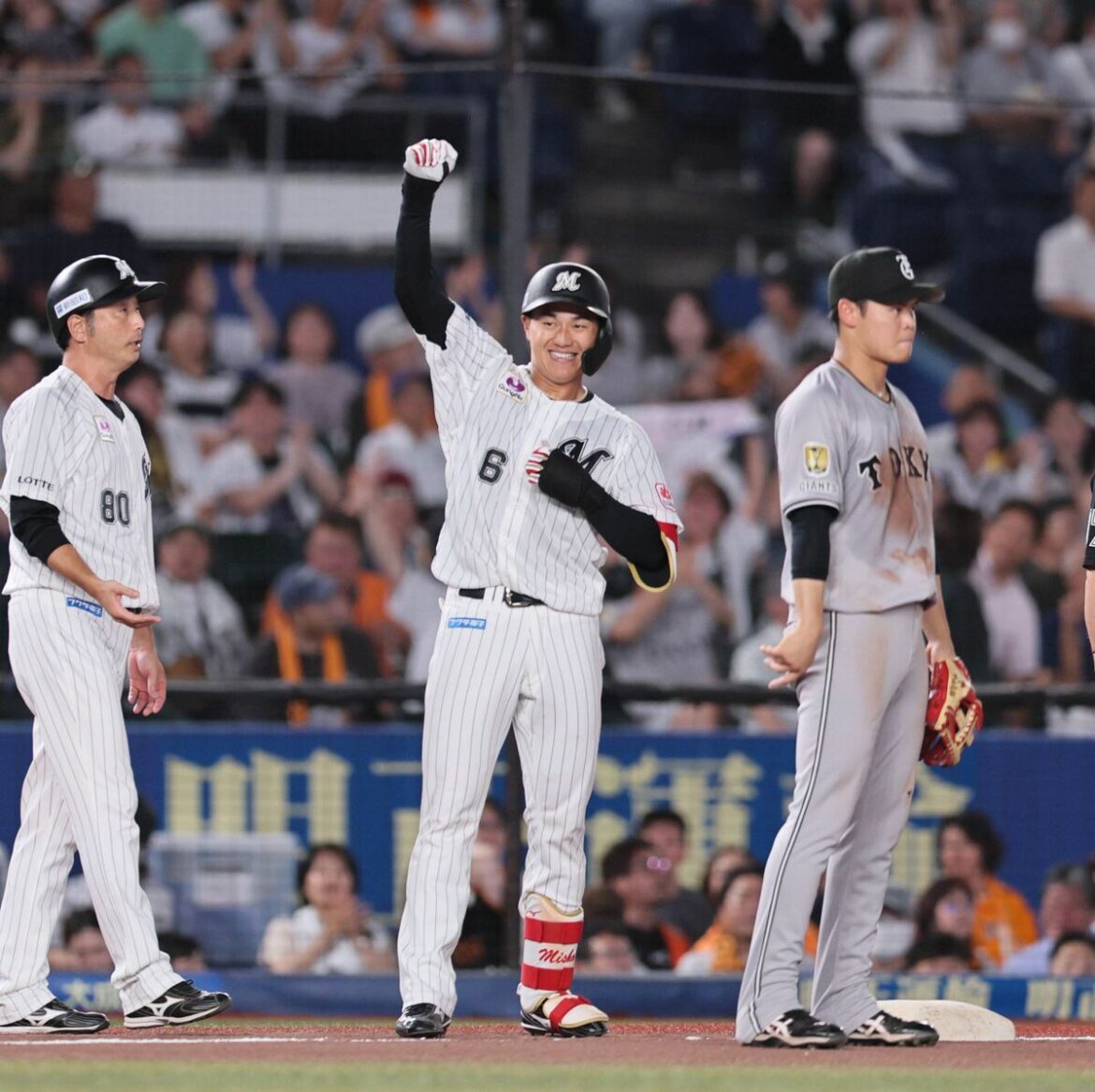 【ロッテ】ドラフト１位・西川史礁が３回に「次につなぐ気持ちで」同点の２点三塁打を放つ（スポーツ報知） - Yahoo!ニュース - Yahoo!ニュース