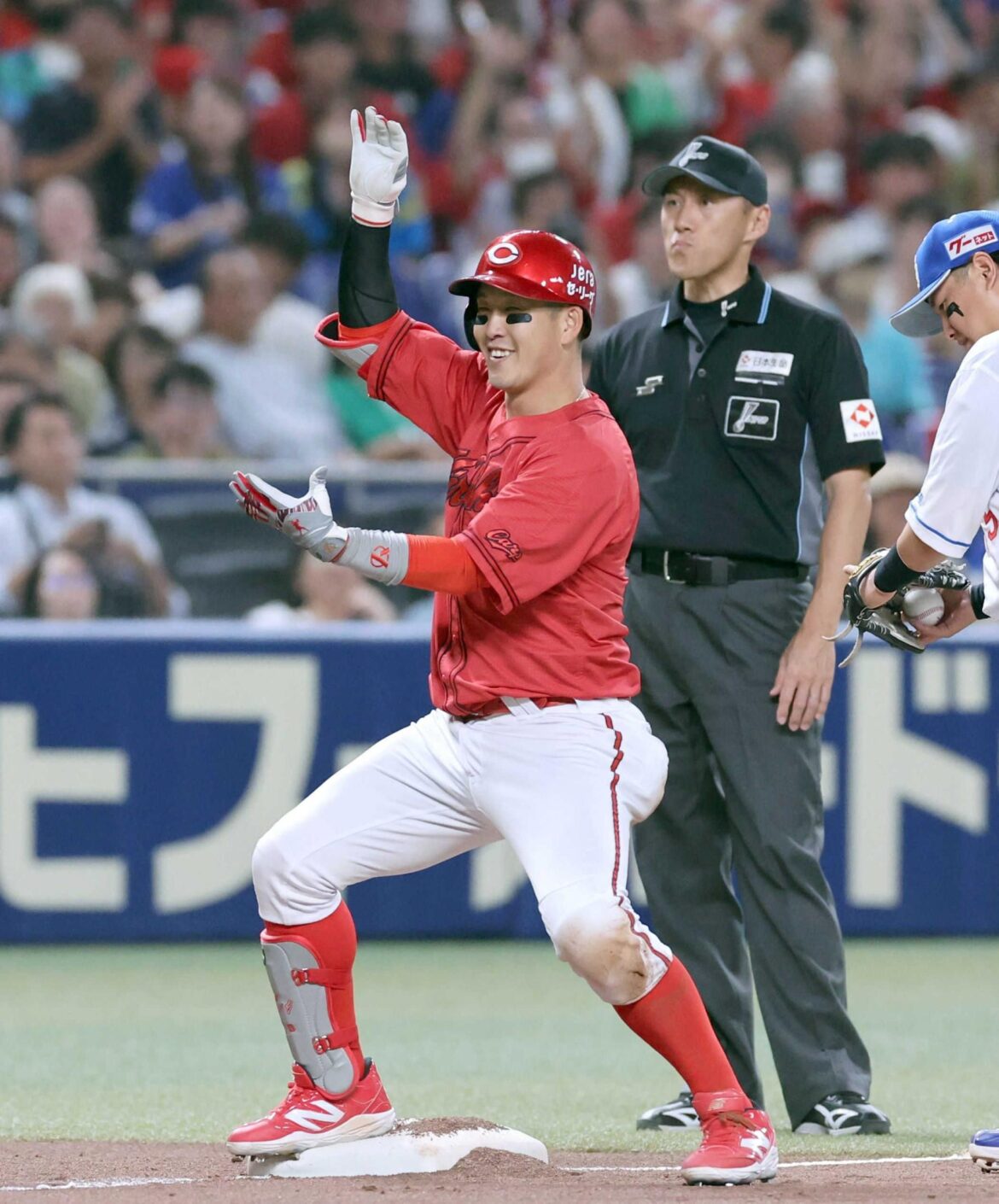 さすがの勝負強さ！広島・小園 逆転Ｖ２点三塁打 得点圏打率セトップ・４１９！ 貯金１、単独２位浮上（デイリースポーツ） - Yahoo!ニュース - Yahoo!ニュース