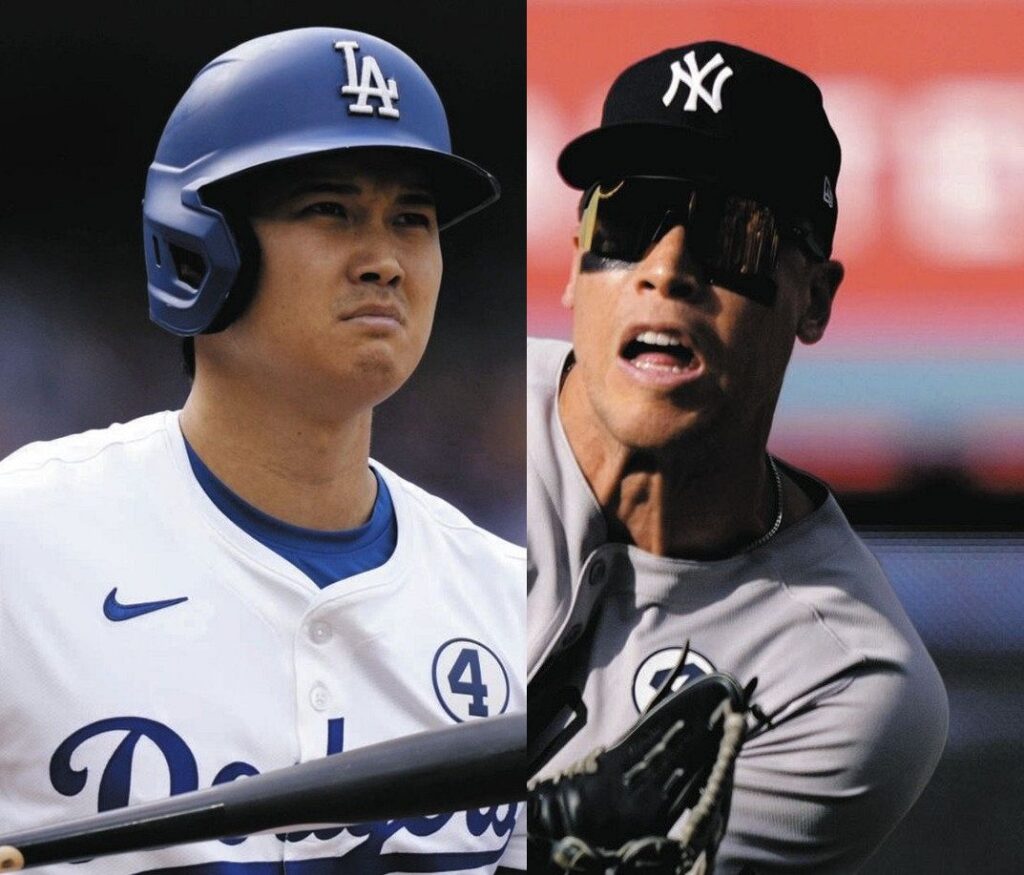 大谷翔平とジャッジ（いずれもAP）