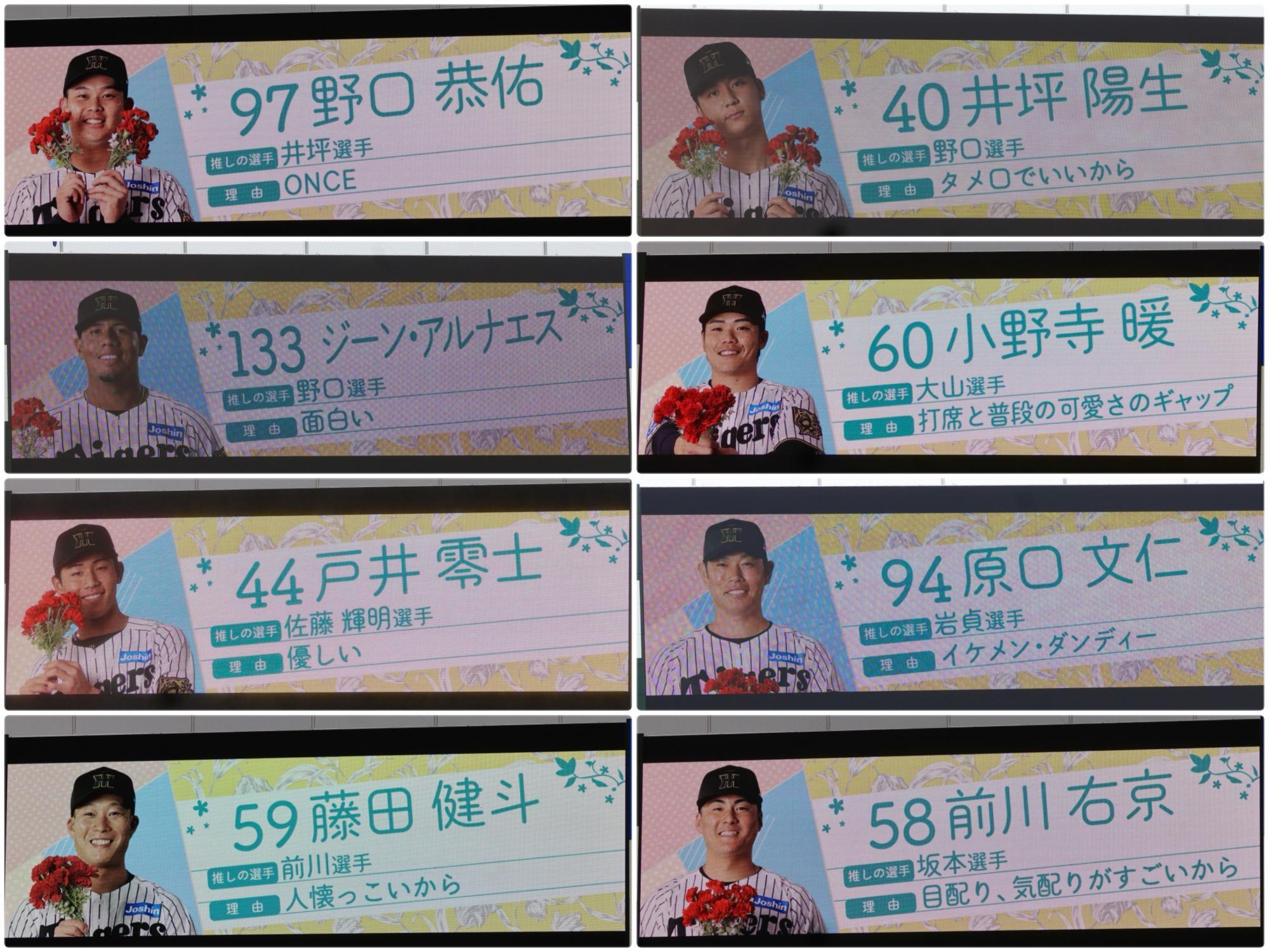 スタメン紹介は“推し選手”とその理由　野口恭佑と井坪陽生は両想い？