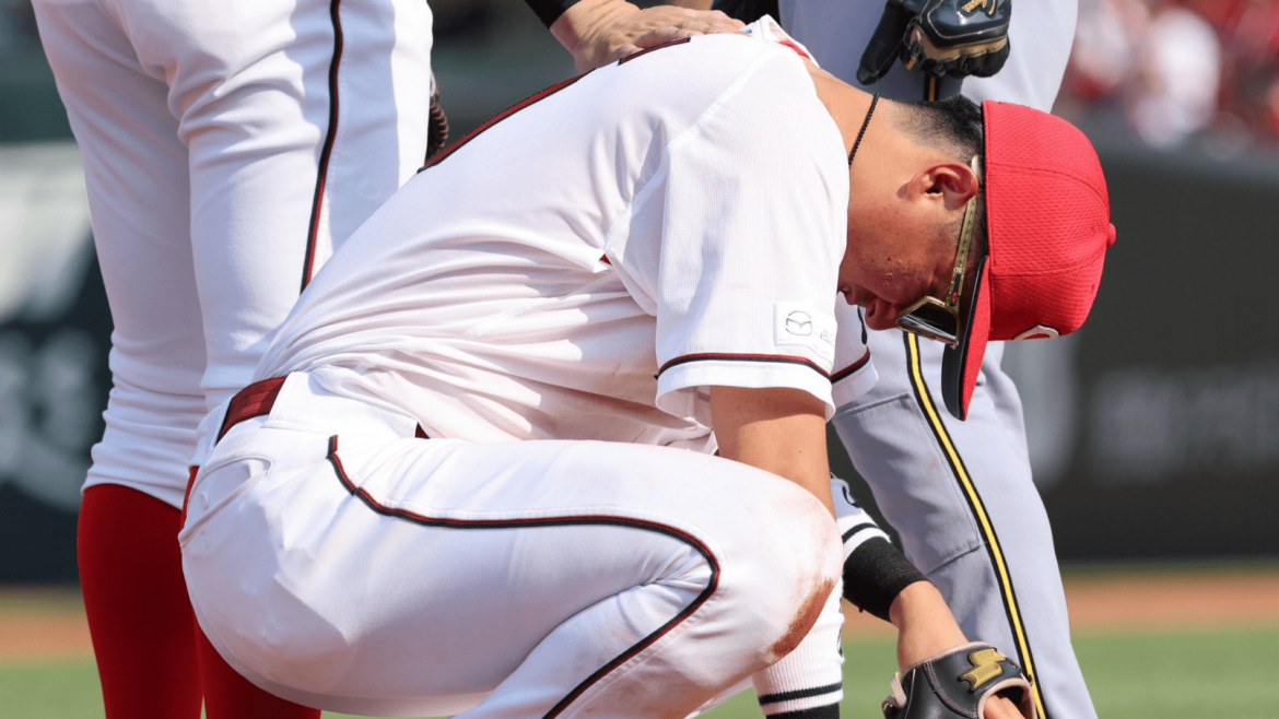 佐々木泰、右頰に打球当たる「骨折などではない」 6月1日阪神戦 - 中国新聞デジタル