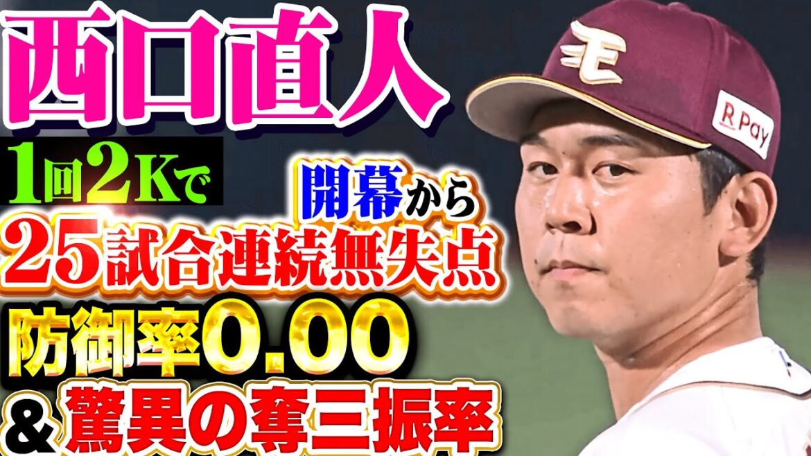 【防御率0.00】西口直人『M打線を圧倒する1回2奪三振！開幕から25試合連続無失点＆驚異の奪三振率！』
