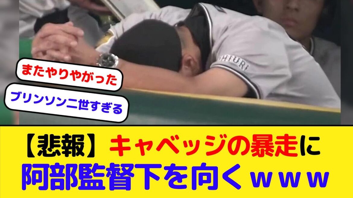 【悲報】キャベッジの暴走に阿部監督下を向くwww【巨人】 【悲報】キャベッジの暴走に阿部監督下を向くwww【巨人】