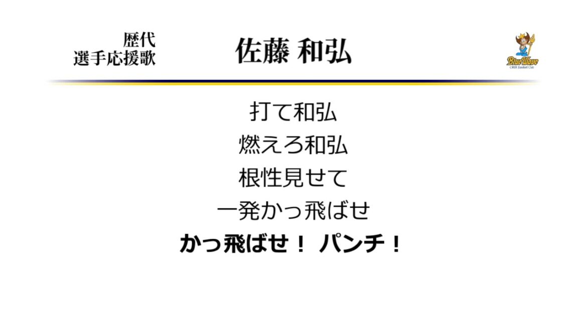 オリックス・ブルーウェーブ 佐藤和弘 応援歌 ('91作) [MIDI]