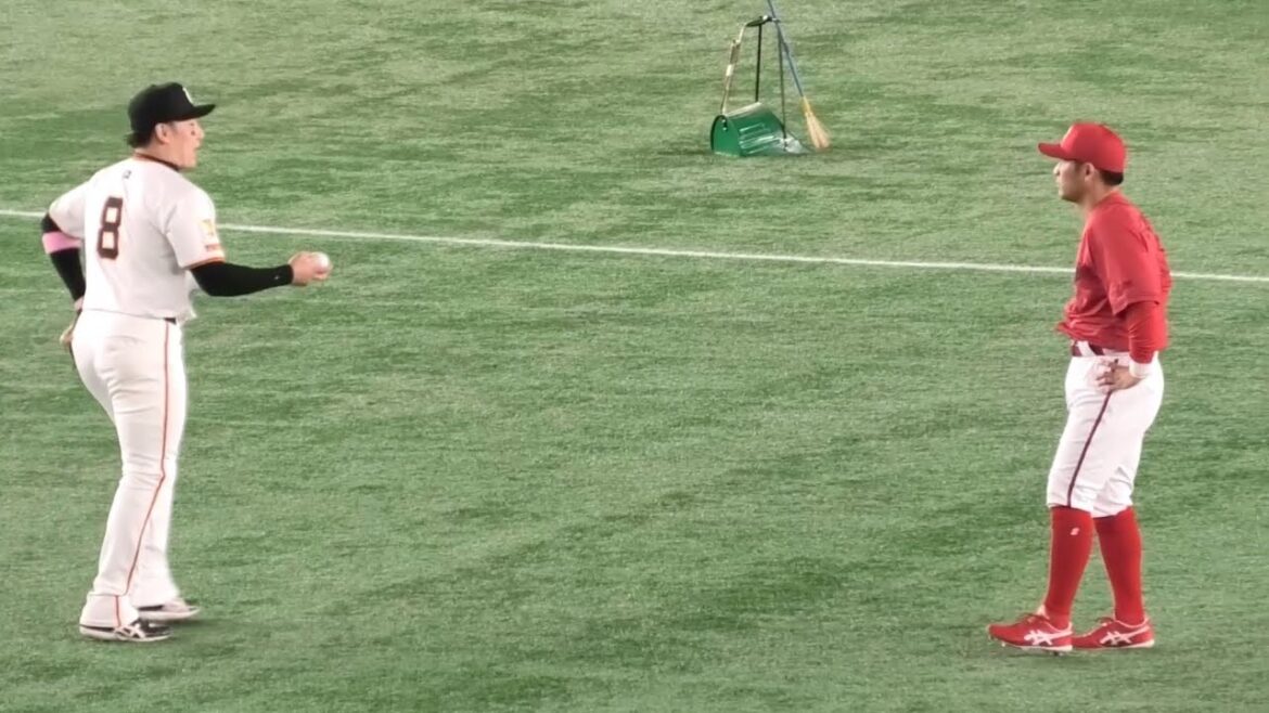 お久しぶりのタナマル！微妙な距離感で話す田中広輔と丸佳浩！広島東洋カープvs読売ジャイアンツ 2025年7月4日