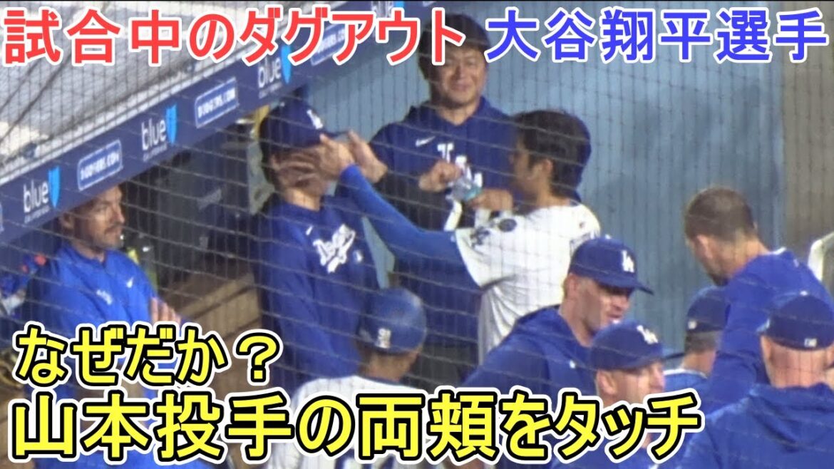 ♦試合中のダグアウト♦山本由伸投手の両頬をタッチしてダグアウト裏へ【大谷翔平選手】～シリーズ最終戦～ Shohei Ohtani vs WhiteSox