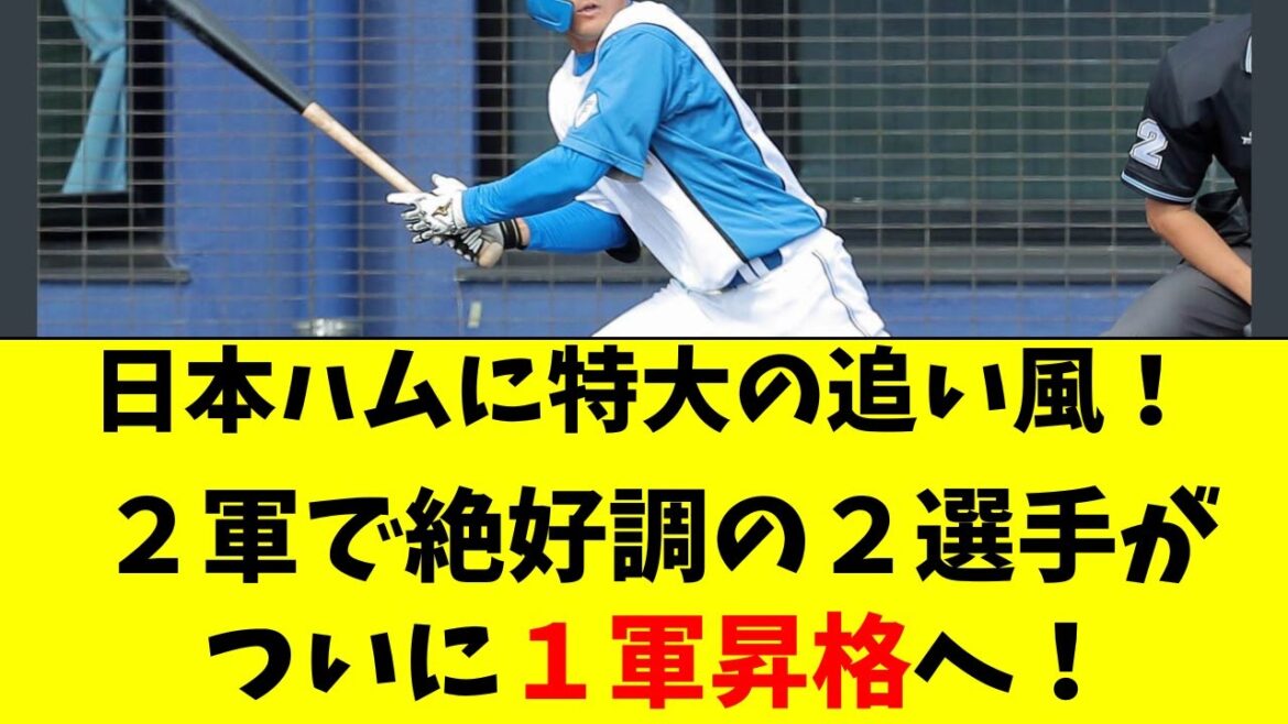 【日本ハム】２軍で絶好調の２人が、１軍昇格へ！