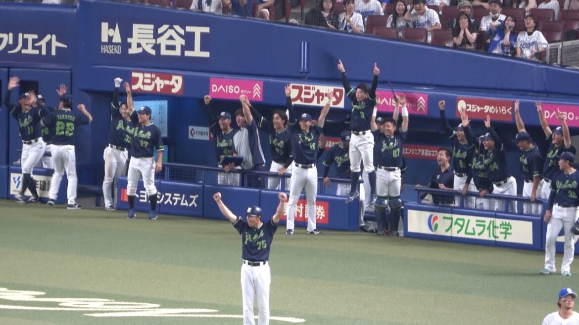 延長12回赤羽の勝ち越し2ランホームランで大盛り上がりのヤクルトベンチ！！試合を決める一発を放ちベンチでも大喜び！（2025/7/5）