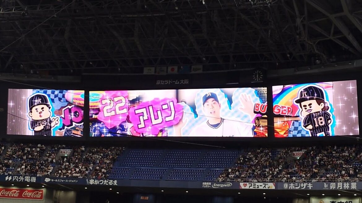 九里亜蓮 投手 ｢AK-69 & ¥ellow Bucks  NOROSHI｣ 登場曲 オリックス･バファローズ 選手 ビジョン映像 演出 ヘッドショット @京セラドーム 2025 Bsオリっこデー