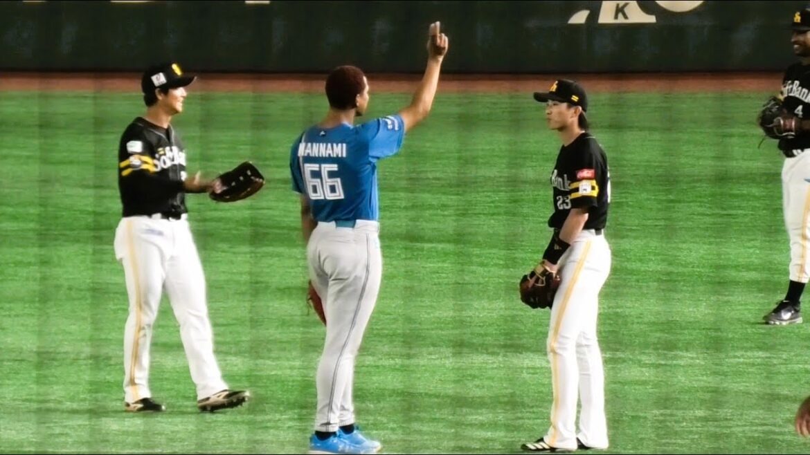 万波中正 にスローイングを教わる 周東佑京～2025.7.1東京ドーム