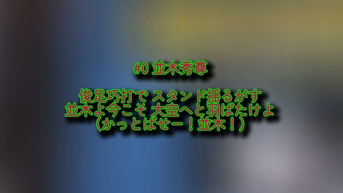 東京ヤクルトスワローズ 並木秀尊 応援歌【歌詞有り】ZOZOマリンスタジアム