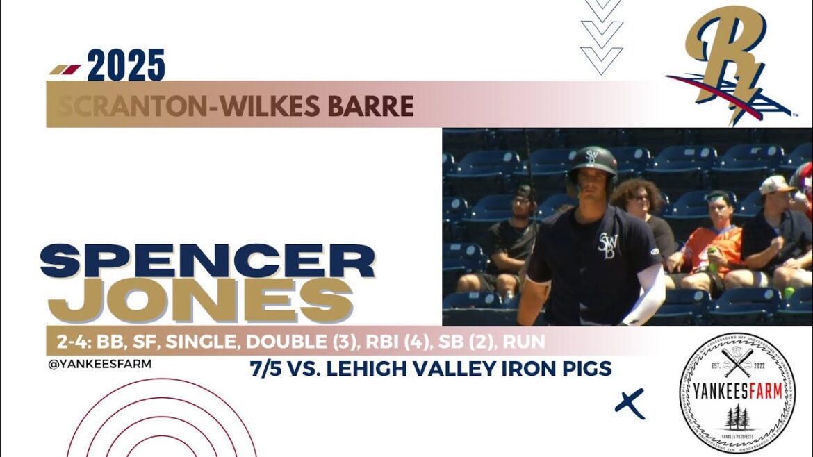 Spencer Jones Vs. Lehigh Valley Iron Pigs 7/5/25