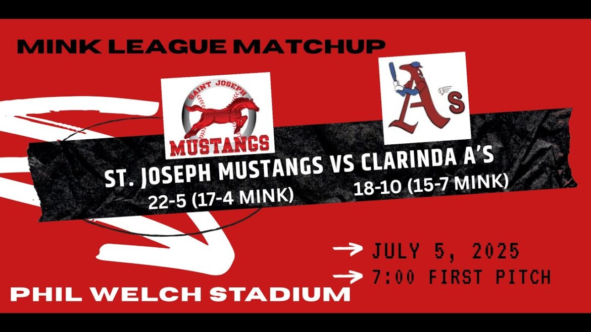 St. Joseph Mustangs vs Clarinda A's: July 5th 2025 Game 1