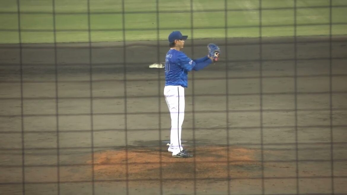 横浜DeNAベイスターズ 坂本裕哉投手 投球練習 2025/7/9 草薙球場