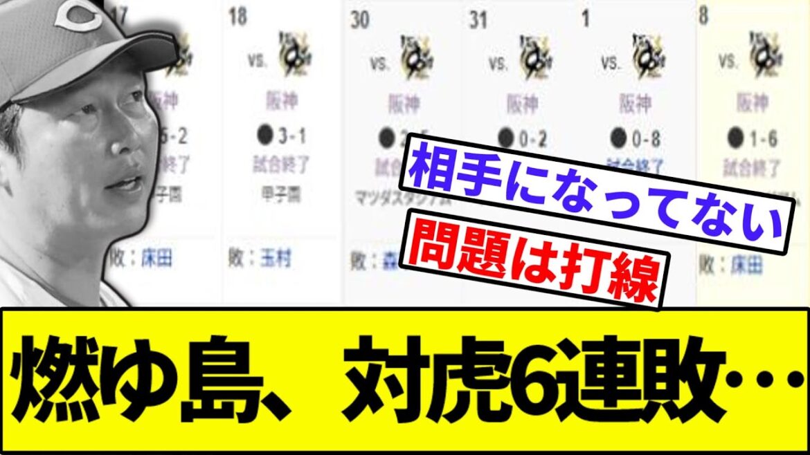 【交流戦明け2,2,2,2,2,0,0,0,3,1点】燃ゆ島、対阪神6連敗…【なんJ反応】【なんG反応】【プロ野球反応集】【2chスレ】【5chスレ】【巨人】【中日】【横浜】【日本ハム】【カープ】 【交流戦明け2,2,2,2,2,0,0,0,3,1点】燃ゆ島、対阪神6連敗…【なんJ反応】【なんG反応】【プロ野球反応集】【2chスレ】【5chスレ】【巨人】【中日】【横浜】【日本ハム】【カープ】