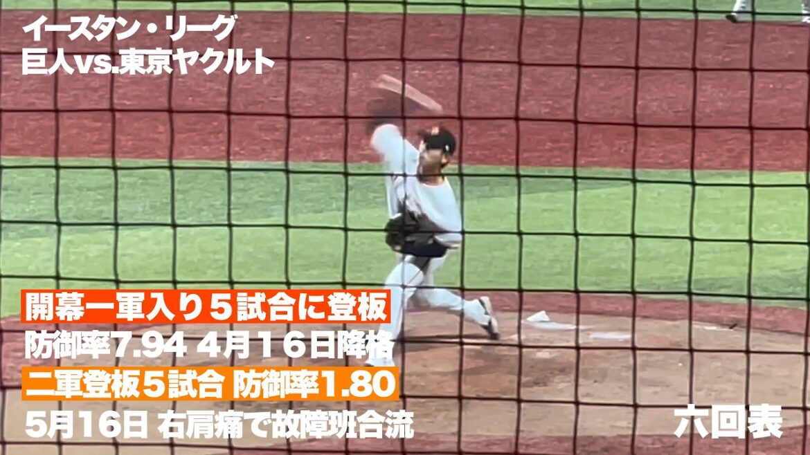 【巨人】復帰登板で1回無失点（三者三振）