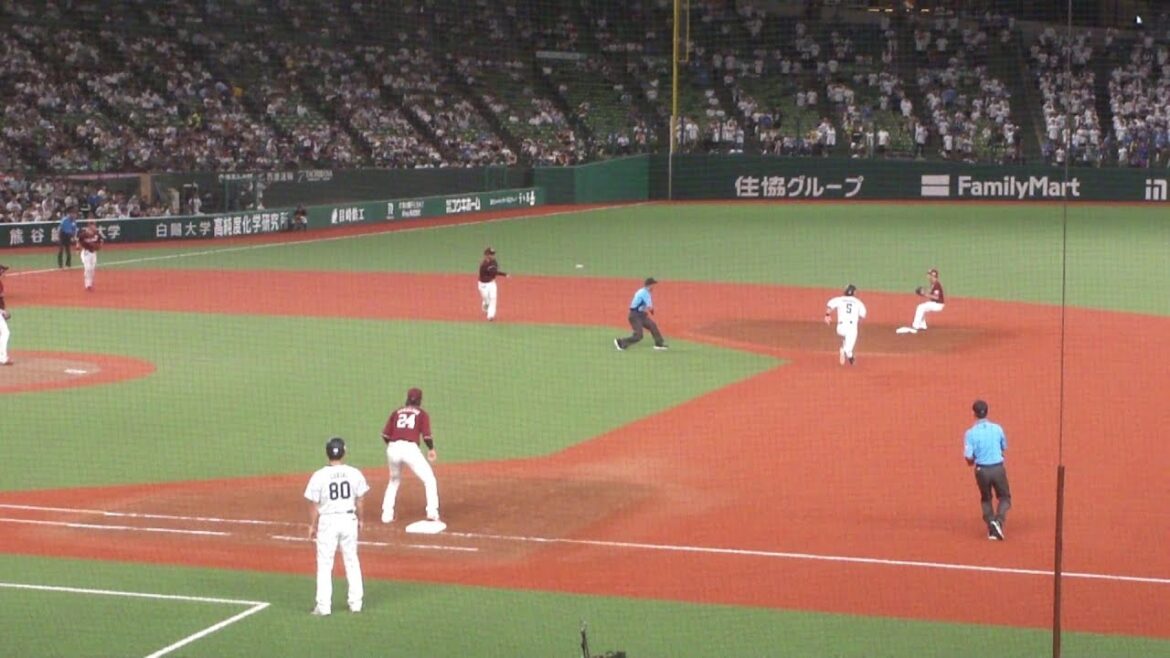 楽天 宗山塁のキャッチによる、643のダブルプレー　西武 vs 楽天　2025年7月10日(木) ベルーナドーム