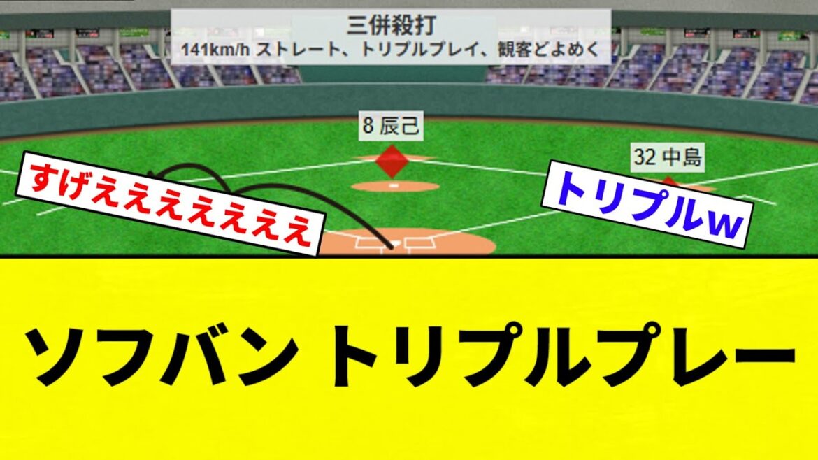【珍しいｗｗｗ】ソフバン トリプルプレーwwwwwww【プロ野球反応集】【2chスレ】【なんG】